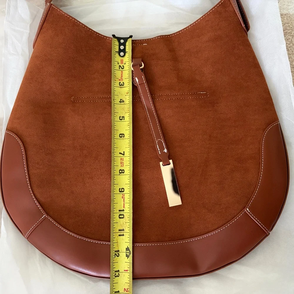 NWOT Brown Suede & Leather Bag